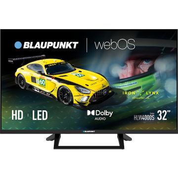 Blaupunkt Televizor Blaupunkt LED 32HLW4000S, 81 cm / 32 inch, HD, Frameless, Smart WebOS, Clasa E, 60Hz, Negru