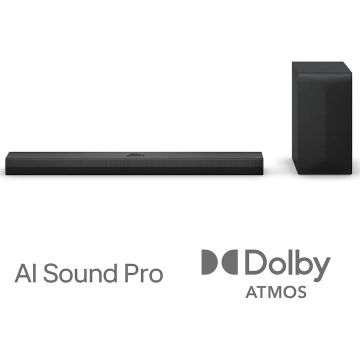LG Soundbar LG S70TY, 3.1.1 , 400W, Dolby Atmos, Subwoofer Wireless, HDMI, USB, Negru