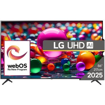 LG Televizor LG LED 86UA75006LA, 217 cm, Smart, 4K Ultra HD, Clasa F (Model 2025), Negru
