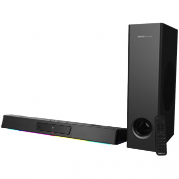 Soundbar BlasterX Katana V2X   2.1 Dolby Audio Tri-amplified UltraDSP 90W  HDMI ARC  Bluetooth USB-C 5.0 Optical-in AUX-in RGB Creative App Super X‑Fi Telecomanda Negru