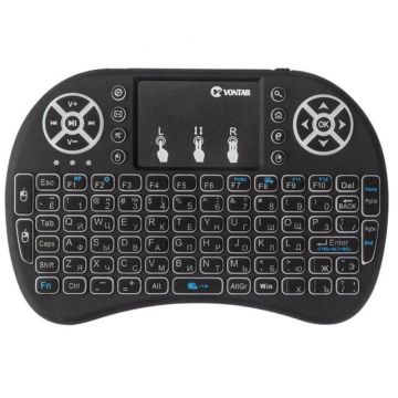 Tastatura Iluminata Wireless Techstar® i8, Air Mouse, cu Touchpad, pentru TV Box si Mini PC, Android TV, Smart TV, PC, Laptop