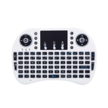 Tastatura Wireless Techstar® i8, Alb, Air Mouse Touchpad 2.4ghz pentru Android TV si Mini PC