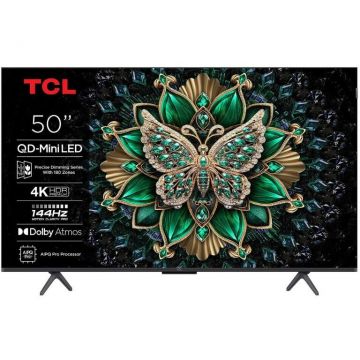 TCL Televizor QD-MiniLED TCL 127 cm, 50C61K, Ultra HD 4K, Smart TV, WiFi, CI+, Negru