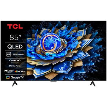 TCL Televizor Smart QLED TCL 85T69C, 215 cm, Ultra HD 4K, Google TV, Negru