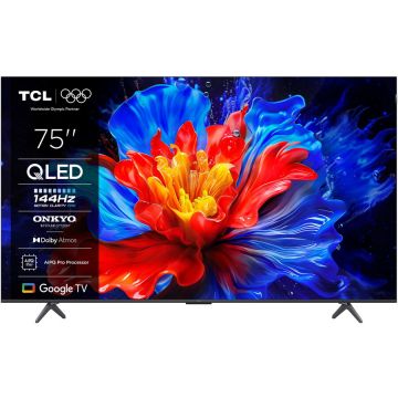 TCL Televizor TCL QLED 75P8K, 189 cm, Smart Google TV, 4K Ultra HD, 100Hz, Clasa F (Model 2025)