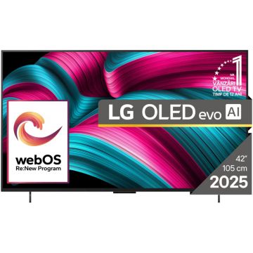 Televizor LED LG Smart TV OLED42C52LA Seria evo AI C5 105cm 4K UHD HDR