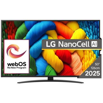 Televizor NanoCell AI 50NANO81A3A 127cm 50inch 4K Ultra HD Smart TV Wi-Fi Negru