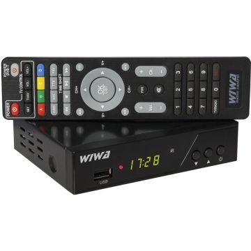 Wiwa Tuner TV Wiwa, H.265 PRO, DVB-T/T2, Negru