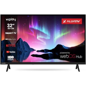 Allview Televizor Allview LED 32WiPlay6301-H, 32, 80cm, Smart, HD, Clasa E, Negru