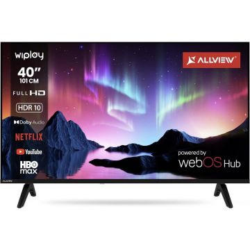 Allview Televizor LED Allview 101 cm (40) 40WiPlay6301-F, Full HD, Smart TV, WiFi, CI+, Negru