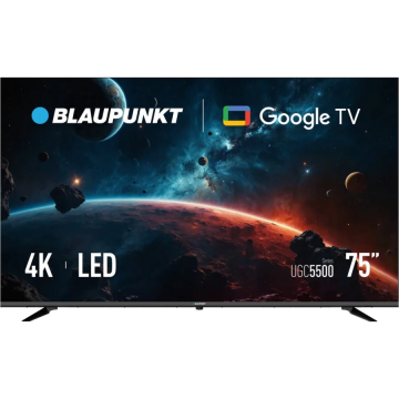 Blaupunkt Televizor LED Blaupunkt 75UGC5500S, 75 inch / 190 cm, 4K Ultra HD, Smart Google TV, Wi-Fi, Clasa G, Negru