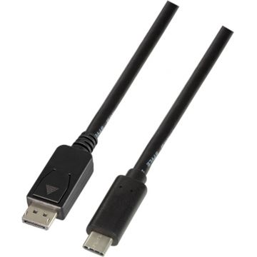 Cablu video Logilink USB Male tip C - DisplayPort v1.2 Male, 1.8m, negru