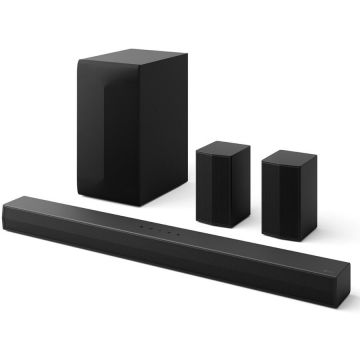 LG Soundbar LG S40TR, 4.1, 400W, AI Sound Pro, Kit surround wireless spate, Bluetooth, HDMI, USB, Negru