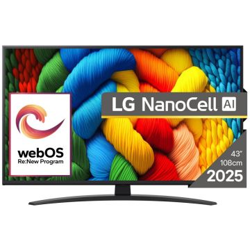 LG Televizor LED Smart TV, LG NanoCell AI 43NANO81A3A, 43 inch, 4K Ultra HD, Wi-Fi, CI+, 60 Hz, Negru