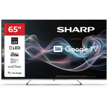 Sharp Televizor Sharp 65JP7265E, 65 (164cm), 4K Ultra HD, QLED MiniLED, Google TV,  sistem sunet Harman/Kardon, Negru