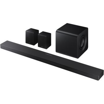 Sistem Home Cinema Samsung HW-QS750F, 5.1.2, 465W, Bluetooth, Wi-Fi, Subwoofer & Kit Wireless, Wireless Dolby Atmos, Black