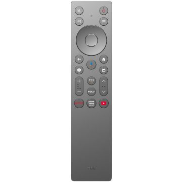 TCL Telecomanda televizor TCL RC933A, SMART, Google Assistant, Netflix, Prime Video, Youtube, TCL Channel, din Aluminiu, Argintiu