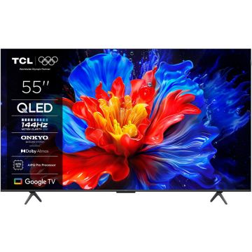 TCL Televizor TCL QLED 55P8K, 139 cm, Smart Google TV, 4K Ultra HD, 100Hz, Clasa F (Model 2025)