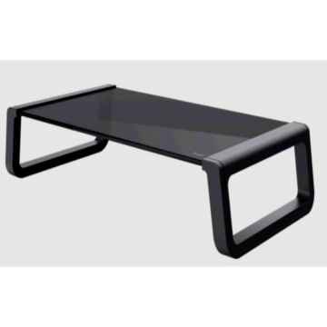 Trust Suport pentru monitor Trust Monta, 41 x 22 x 10 cm, sticla securizata, Organizator pentru birou pentru laptop, computer, Mac, PC, notebook, Negru