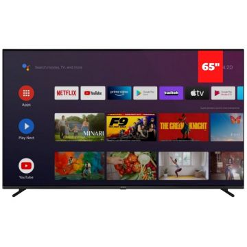 Televizor LED Aiwa Smart TV Android LED-658UHD-SLIM Seria 8 164cm negru 4K UHD HDR