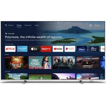 Televizor LED Philips Smart TV Android 50PUS8057/12 Seria PUS8057/12 126cm argintiu 4K UHD HDR Ambilight cu 3 laturi