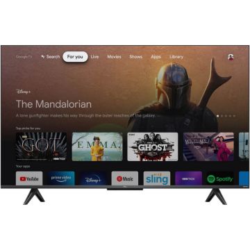 Televizor Smart QLED TCL 43C635, 108 cm, Ultra HD 4K, Google TV, Clasa G