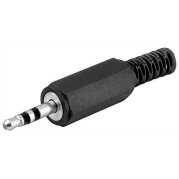Conector jack 2.5 mm stereo cu protectie cablu, plastic, set 10 bucati, Goobay