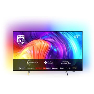 Philips Televizor Philips LED The One 43PUS8507/12, 108 cm, Smart Android, 4K Ultra HD, Clasa G, Argintiu