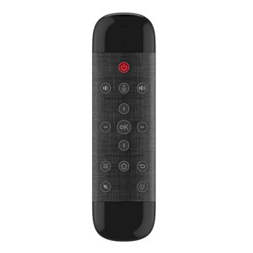 Tastatura Techstar® Q9, Air Mouse + Telecomanda, Iluminata, Anti-Pierdere, 2.4G, Gyroscop si IR, Voice Search, Google Assistant, Negru Tastatura Techstar® Q9, Air Mouse + Telecomanda, Iluminata, Anti-Pierdere, 2.4G, Gyroscop si IR, Voice Search, Google Assistant, Negru