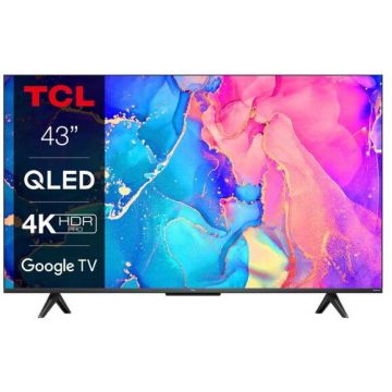 TCL Televizor QLED TCL 108 cm, 43C639, Ultra HD 4K, Smart TV, WiFi, CI+, Negru