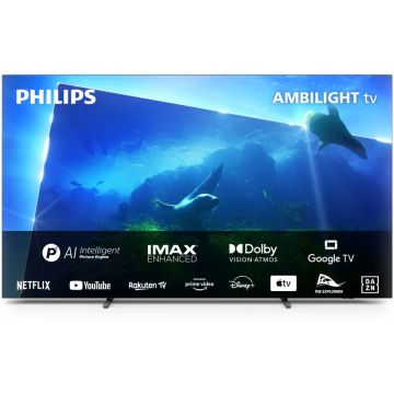 Televizor LED Philips Smart TV 77OLED818/12 Seria OLED818/12 194cm 4K UHD HDR Ambilight pe 3 laturi