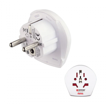 Adaptor priza universal Hama, World to Europe, alb