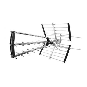 Antena pliabila externa Esperanza, compatibila FHD, UHF 174-230MHz, VHF 470-790MHz, 93 cm, argintiu