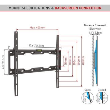 Barkan TV Wall Mount Fix, 19