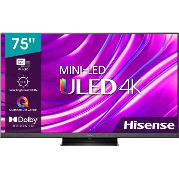 HISENSE Televizor Hisense Mini-LED ULED 75U8HQ, 190 cm, Smart, 4K, Negru