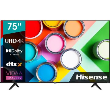 HISENSE Televizor LED Smart Hisense 75A6BG, 190cm, Ultra HD, 4K, Negru