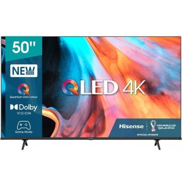HISENSE Televizor QLED Smart HISENSE 50E7HQ, 126 cm, Ultra HD 4K, HDR10, Clasa G, Negru