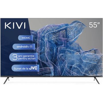 KIVI Televizor LED Kivi 55U750NB, 140 cm, Smart, Ultra HD 4K, Clasa G, Negru