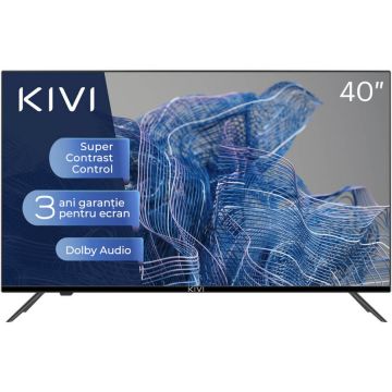 KIVI Televizor Smart LED Kivi 40F740NB, 100 cm, Full HD, Clasa F, Negru