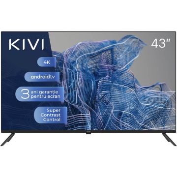 KIVI Televizor Smart LED Kivi 43U740NB, 108 cm, Ultra HD 4K, Clasa G, Negru