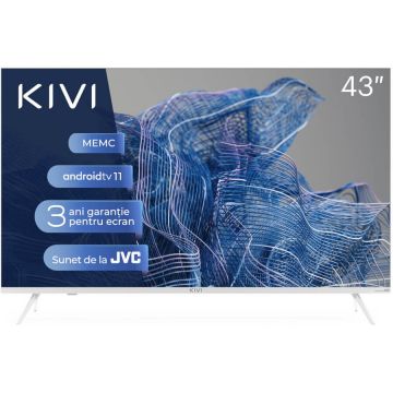 KIVI Televizor Smart LED Kivi 43U750NW, 109 cm, Ultra HD 4K, Clasa G, Alb