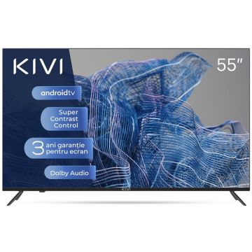 KIVI Televizor Smart LED Kivi 55U740NB, 140 cm, Ultra HD 4K, Clasa G, Negru