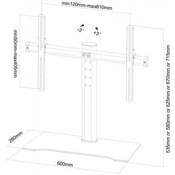 NM Screen TV Desk Stand Tilt 32