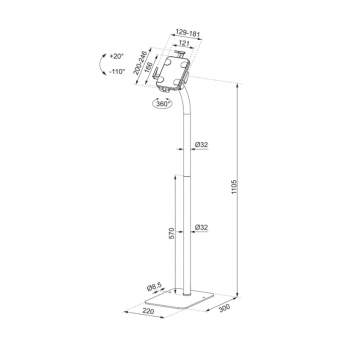 NM Tablet Floor Stand FL15-625BL1 11