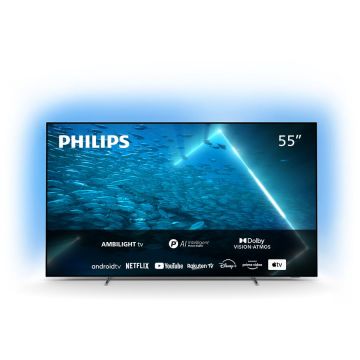 Philips Televizor Philips OLED 55OLED707/12, 139 cm, Smart Android, 4K Ultra HD 100Hz, Clasa G