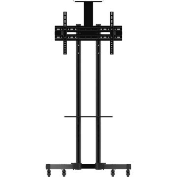 Serioux Stand TV cu roti Serioux SRXA-TV109, reglabil, 32″-70″, Suport laptop, Suport camera, Negru