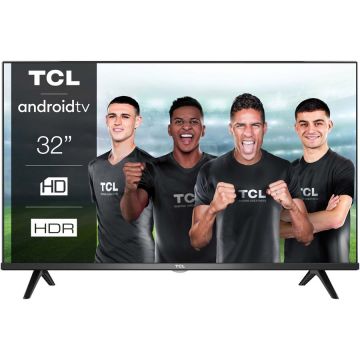 TCL Televizor TCL LED 32S6200, 80 cm, Smart Android TV, HD, Clasa F, Negru