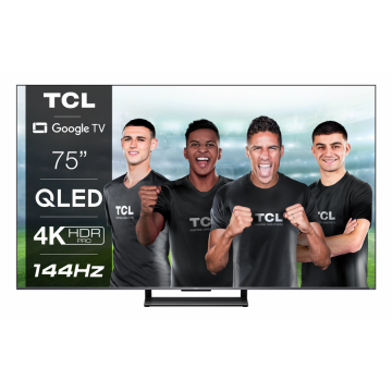 TCL Televizor TCL QLED 75C735, 191 cm, Smart Google TV, 4K Ultra HD, 100hz, Clasa G