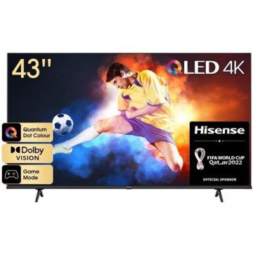 HISENSE Televizor QLED Hisense 43E78HQ, 109 cm, Ultra HD 4K, Smart TV, WiFi, CI+, Negru