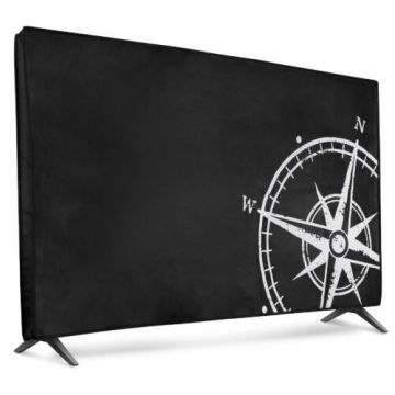 Husa Kwmobile pentru televizor de 32 inch, Negru/Alb, Plastic, 52795.06